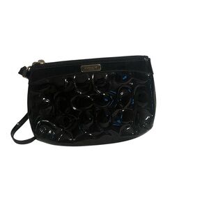 Coach Glossy Black Wristlet